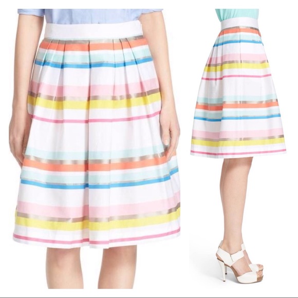 kate spade Dresses & Skirts - Kate Spade Ribbon Cape Rainbow Stripe Skirt